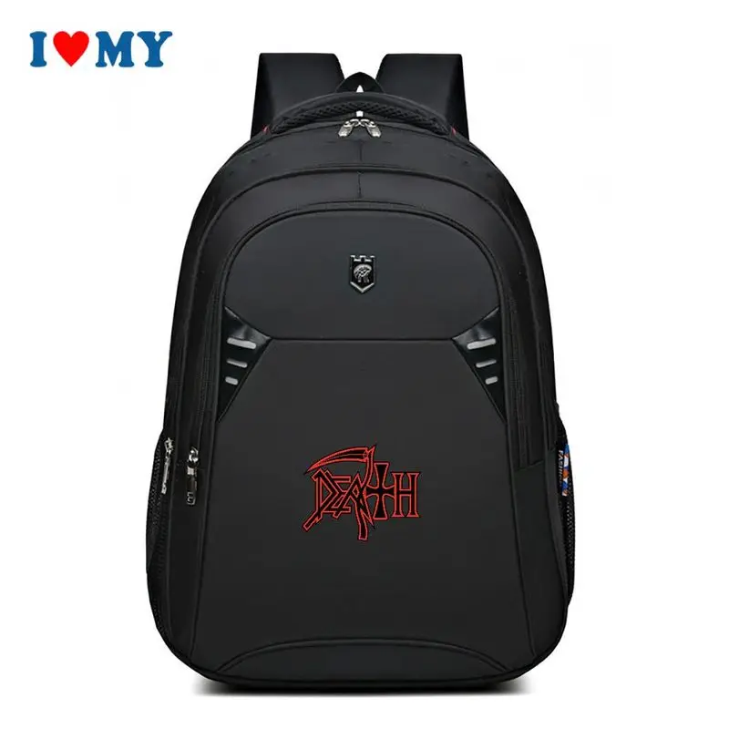 

Black Double Shoulder Sport Backpack for Men Women, Red Graphic Printing Travel School Bag, Large Capacity Daypack.