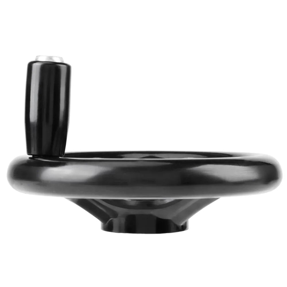 12mm Hole Round Hand Wheel Revolving Handle Black Color Metal Hand Wheel 12*100mm Size 4-inch Diameter 3 Spoke Hand Wheel
