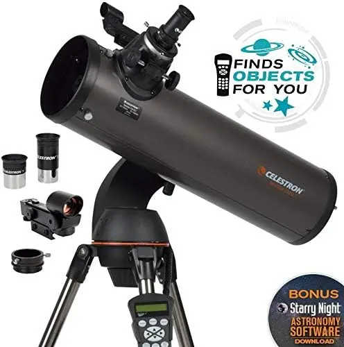 130SLT Computerized Telescope - Compact and Portable - Newtonian Reflector Optical Design