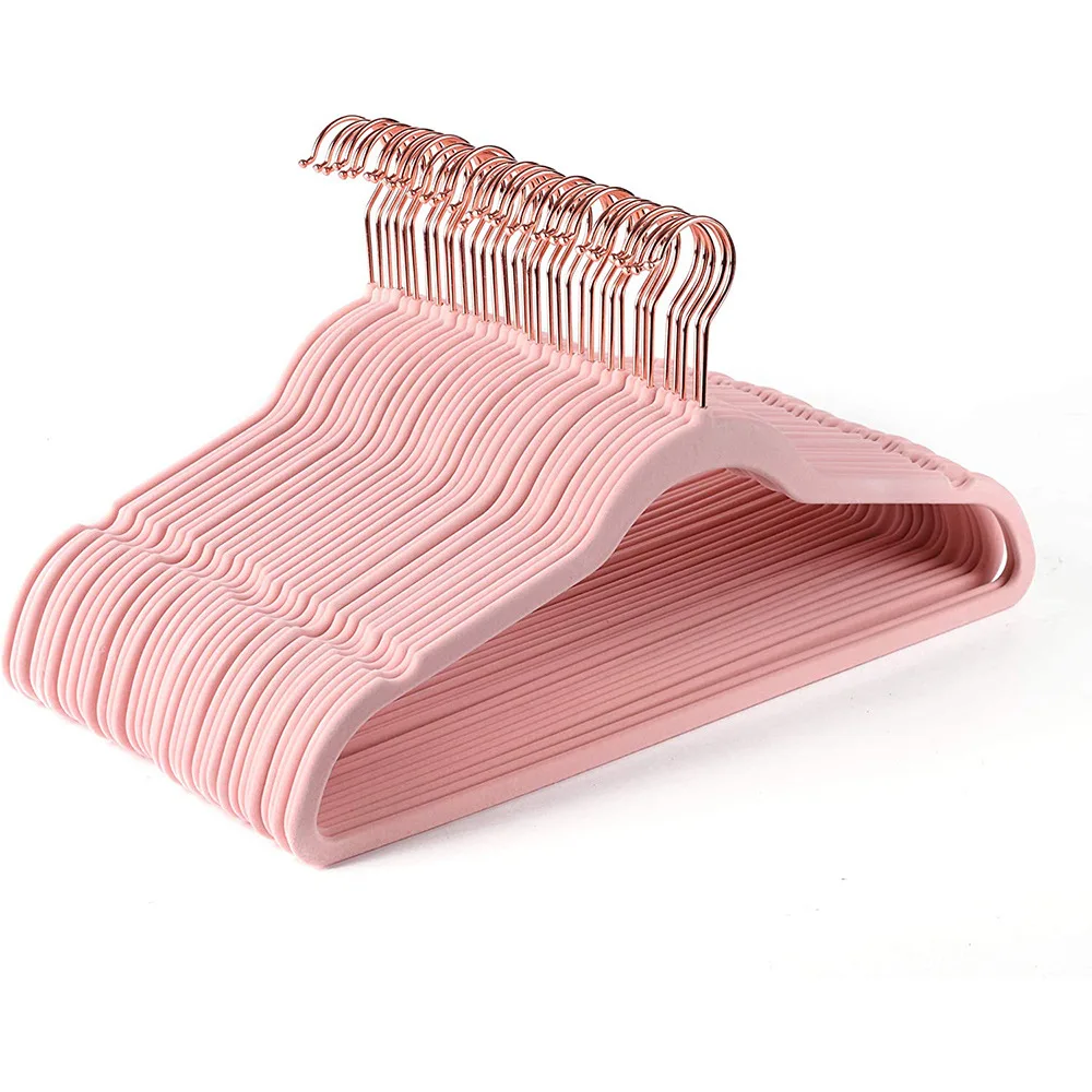 Velvet Hangers for Clothing Store, Non-slip Hangers, Magic Clothes Hanger, ABS Flocking, Finishing, Storage, Household, 45cm