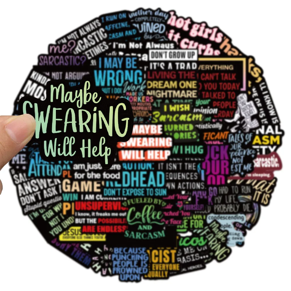 55PCS Funny Satirical Series Sticker Set DIY Phone Case Laptop Guitar Computer Decoration Waterproof Stickers