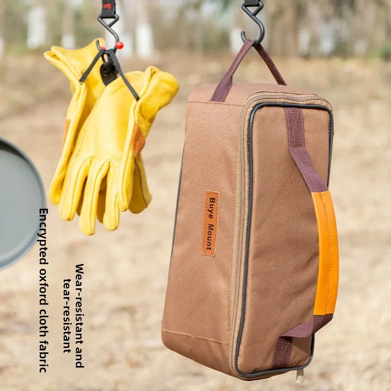 1pc Portable Handheld Storage Bag for Camping Picnic Barbecue Travel Tableware Cosmetic Wash Supplies Outdoor Daily Organizer