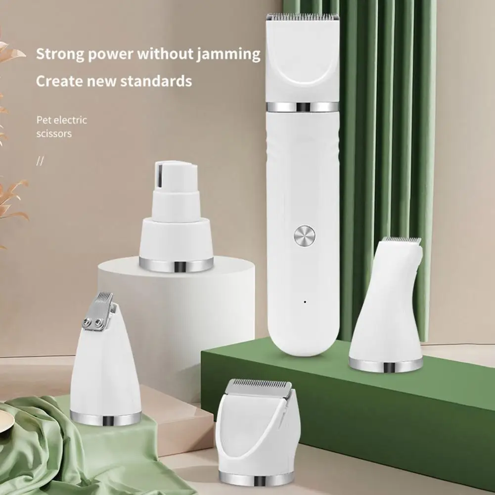 Cortaúñas eléctricas para mascotas, juego profesional de aseo para mascotas con diferentes cuchillas, recortador eléctrico inalámbrico para perros, patas, ojos, orejas y cara