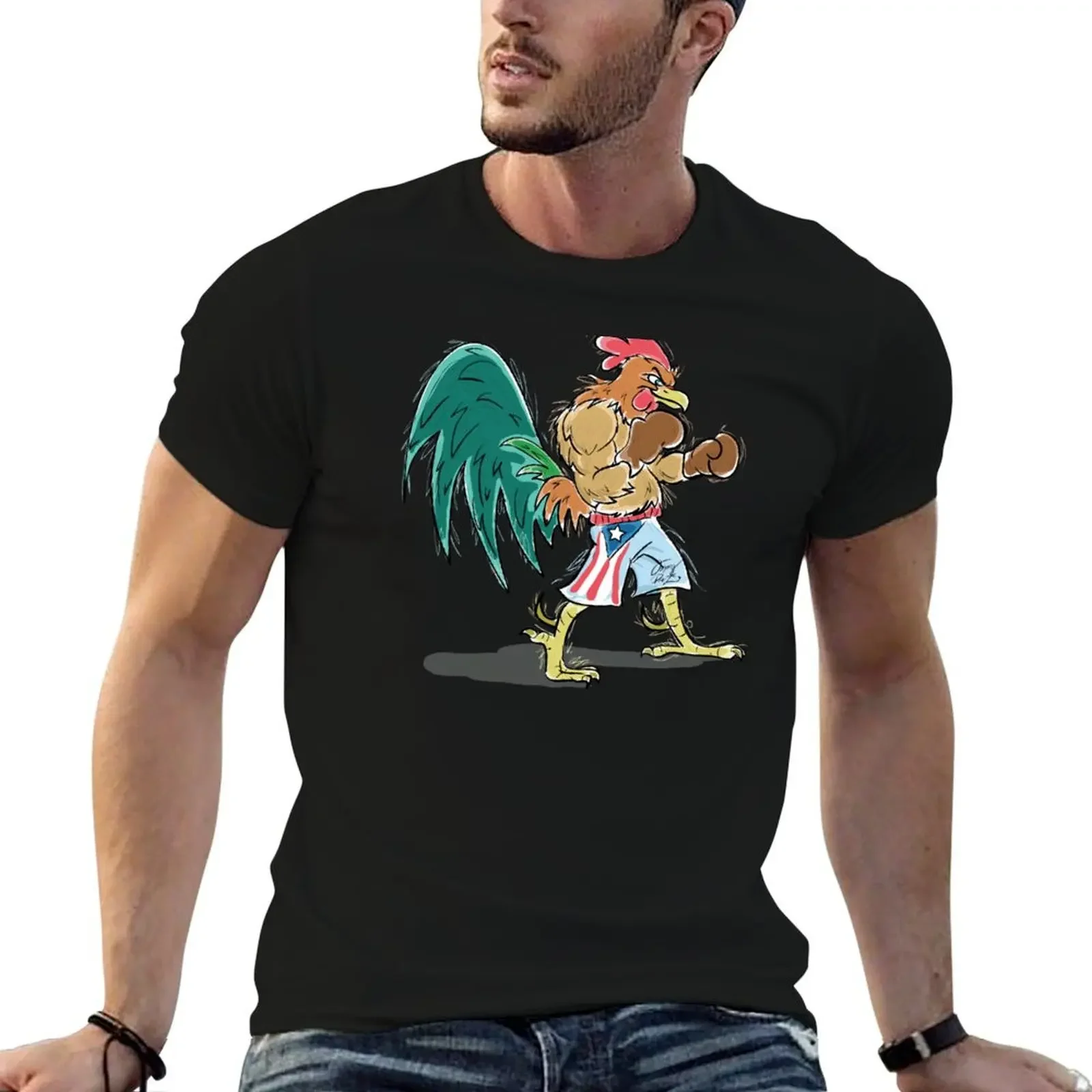 

Puerto Rican Boxing Rooster T-Shirt summer 2025 oversizeds cotton t shirt men