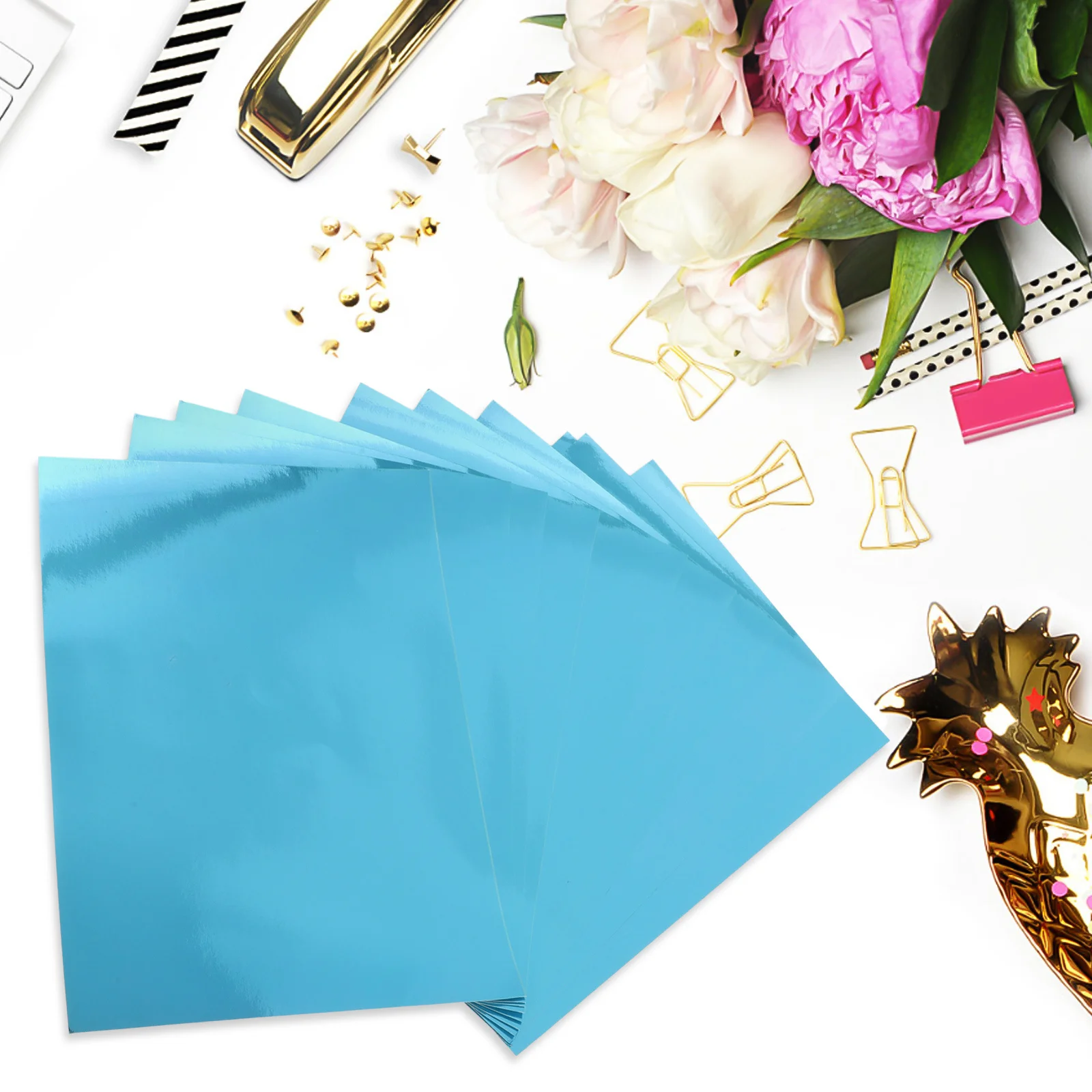 10 Sheets Metallic Mirror Finish A4 Cardstock for DIY Kids Crafts Scrapbooking Shiny Paper Invitations Decorative