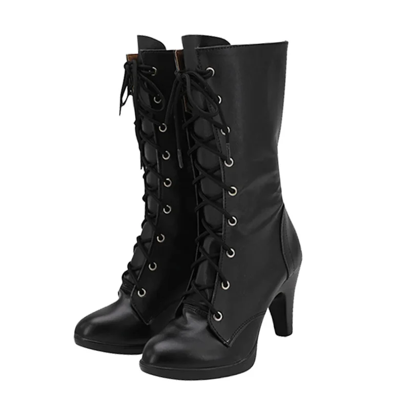 FF7 Rebirth Tifa Lockhart Cosplay Fantasy Shoes stivali neri Anime Game Final Fantasy VII Costume travestimento accessori donna Prop