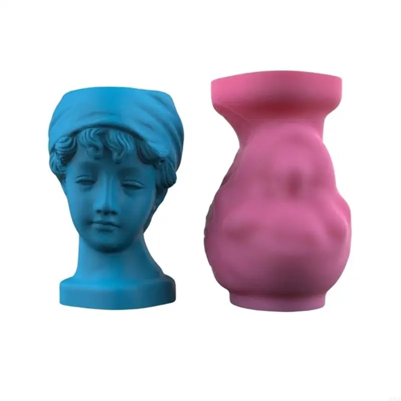 85LF 幾何学的な美少女石膏シリコーン金型収納ボックス金型多肉植物ポットフラワーポットペンホルダーを作るため