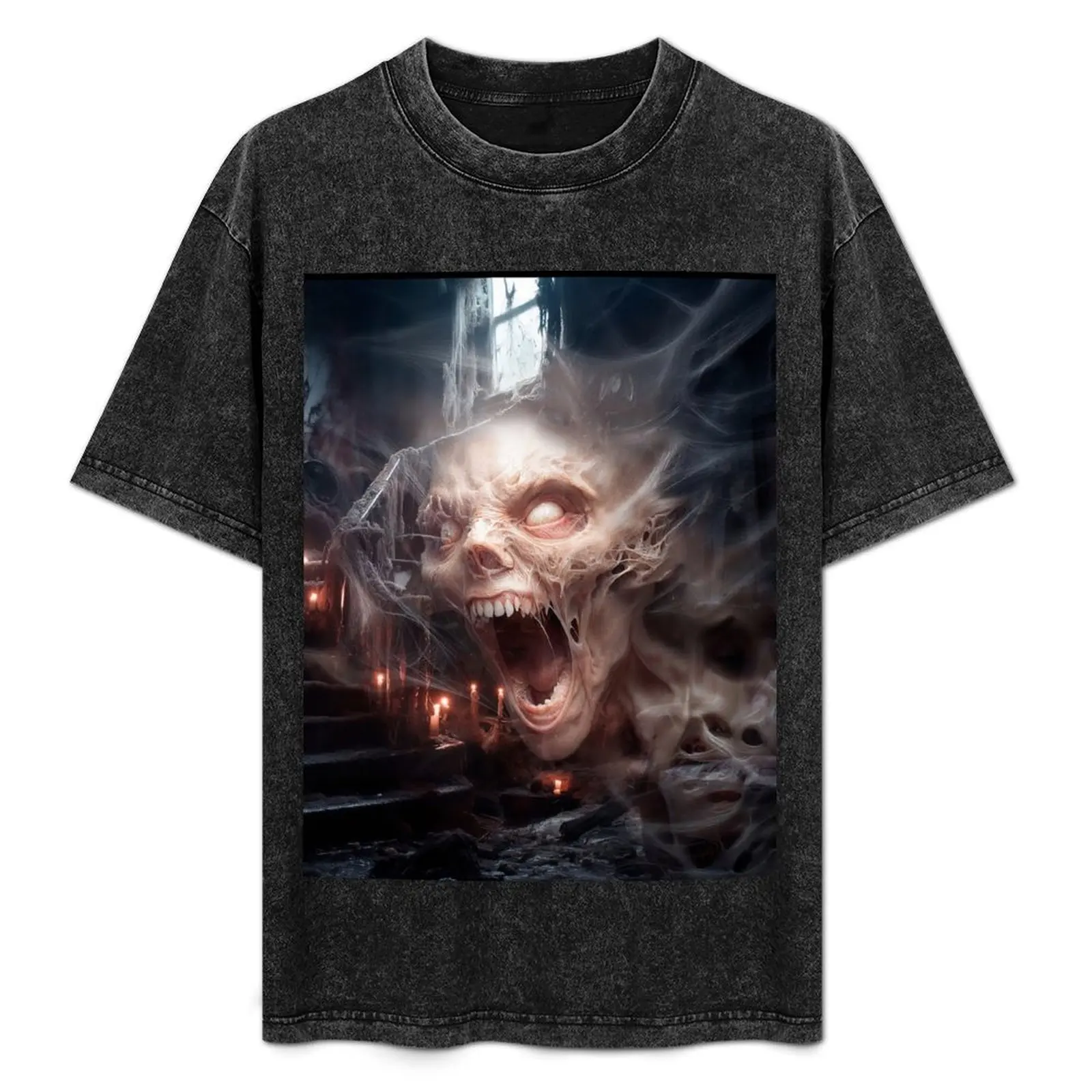 

Screamer Halloween Demon Art from Skarraquin Band's Cobwebs Single T-Shirt Minimalist Graphic Tee Shirt