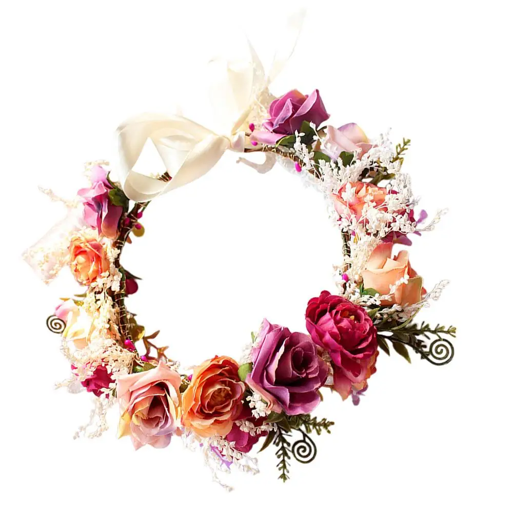 

Flower Bride Headdress Wedding Hair nament Headwear Plastic Accessories Women Bridal Hairb H made Photo Props Party