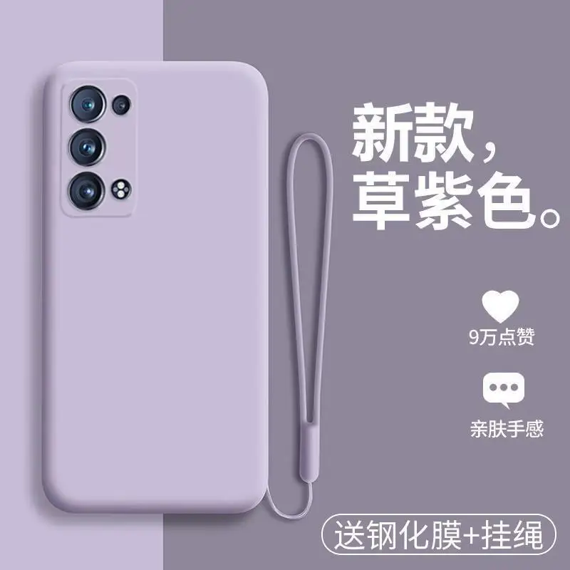 

Official New Phone Case For Oppo Reno6 Pro Plus 6 Pro 5G Sapdragon Silicone Solid Color Fall and Collision Protection back Cover