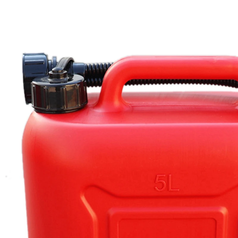 2X 5L Car Fuel Tank Can Spare Plastic Petrol Gas Container Anti-Static Fuel Carrier With Pipe For Car Travel