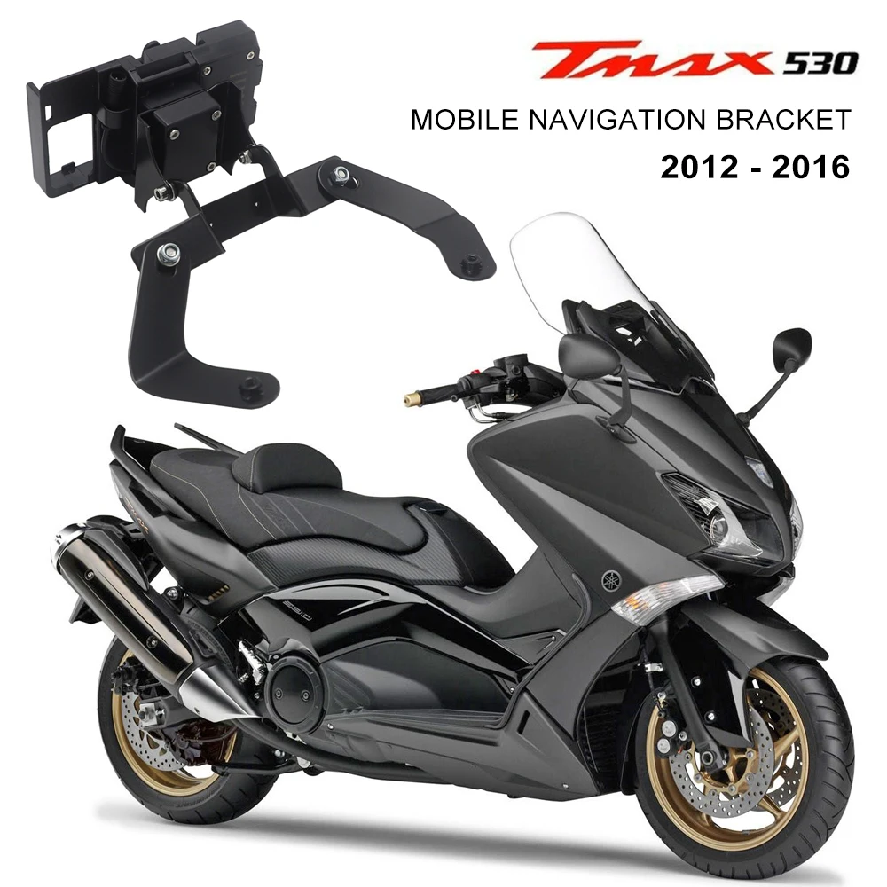 Motorcycle Front Phone Stand Holder Smartphone Phone GPS Navigaton Plate Bracket For YAMAHA TMAX 530 T-MAX 530 2012-2016