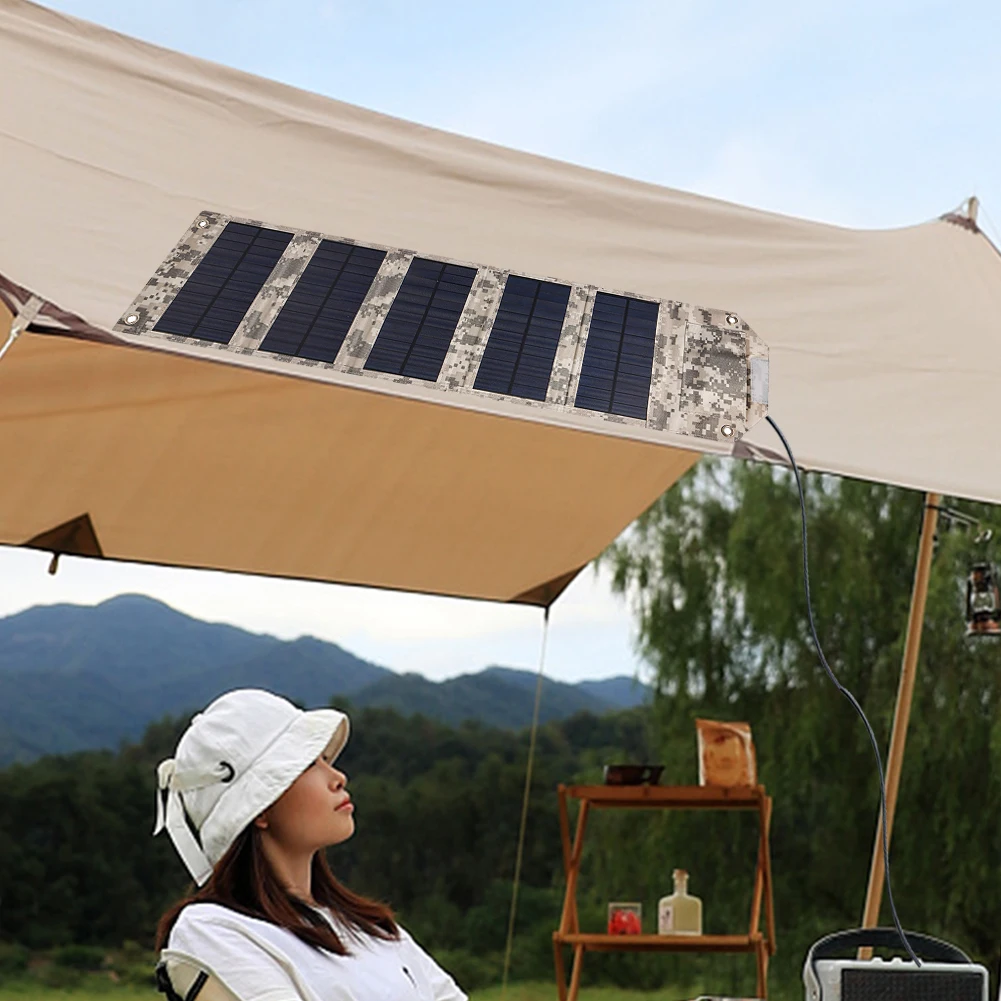 USB Portable Battery Charger High Conversion Efficiency 10W 5V Foldable Solar Panel Folding Solar Panel for Hiking Travel