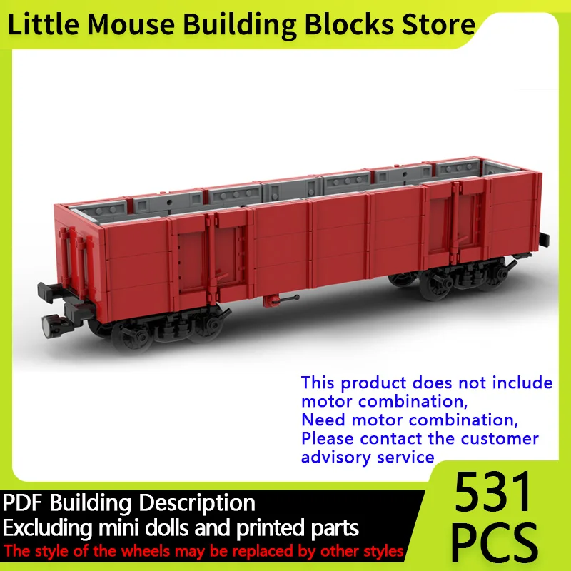 

City Car Model MOC Building Bricks Railway Open-Top Freight Car Modular Technology Gifts Holiday Assemble Children Toys Suit