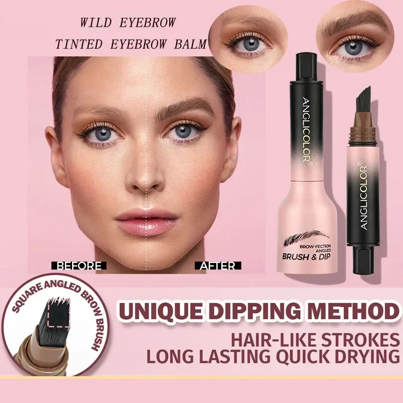 Bálsamo para cejas teñido para cejas salvajes, Gel para cejas de larga duración, resistente al agua, sin manchas, lápiz de cejas de presión Natural tridimensional