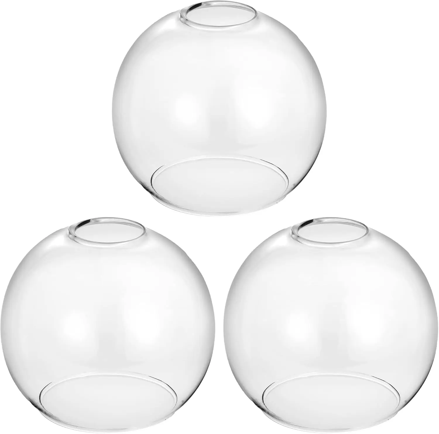 

3 Pack Clear Glass Shade Replacements, Globe Glass Lamp Shade Covers for Light Fixtures, 1.65 Inch Fitter Globes Lampsha