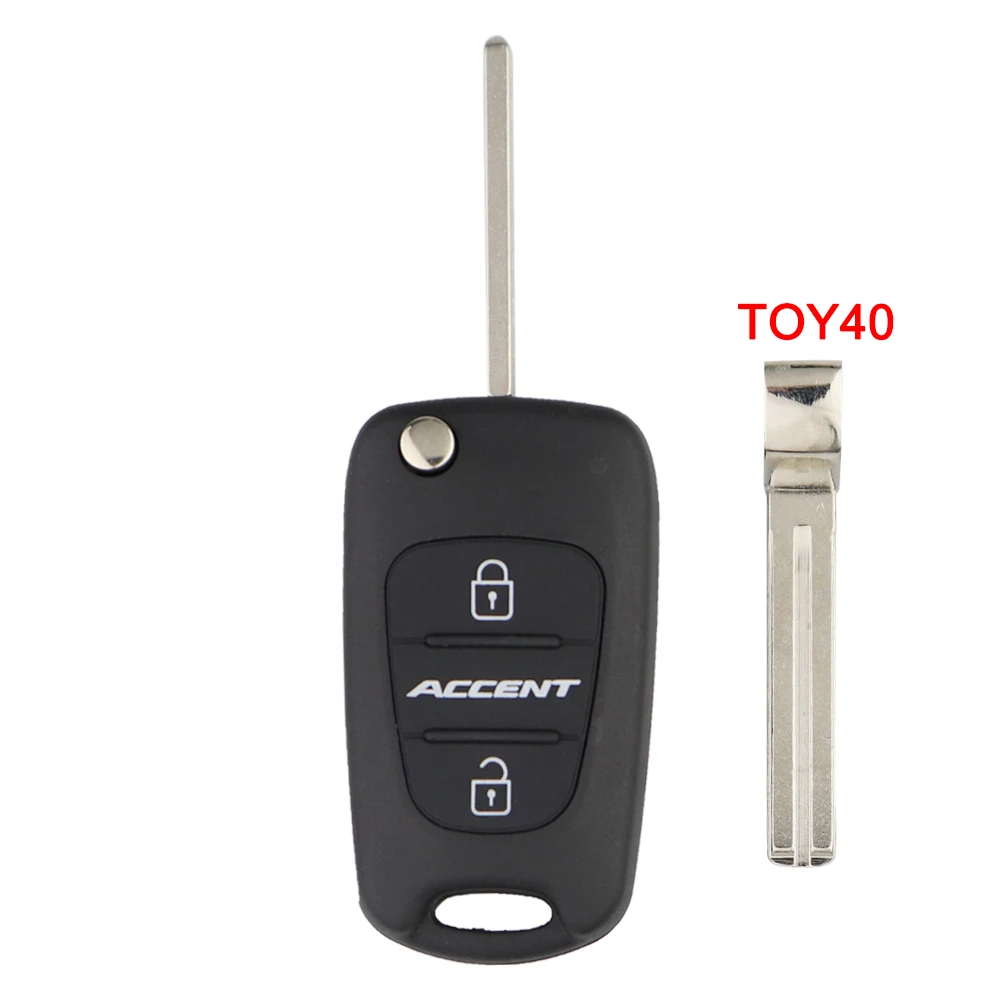 YIQIXIN Keyless Entry Fob Cover Car Alarm Housing 3 Buttons For Hyundai Accent Folding Remote Key Shell Smart Case Replacement