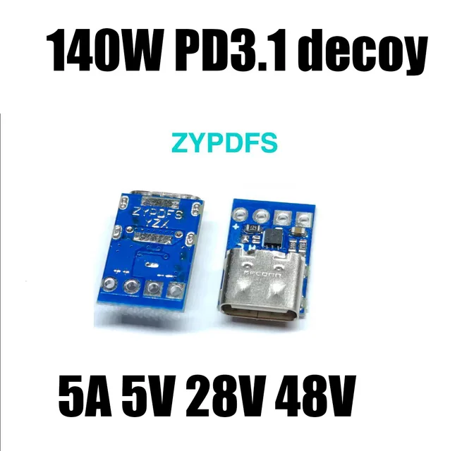 140W 5A TYPE-C PD wabik PD3.1 wyzwala 5V 28V 48V zasilacz do notebooka PD, aby Adapter DC moduł ładowania połączenie kablowe danych