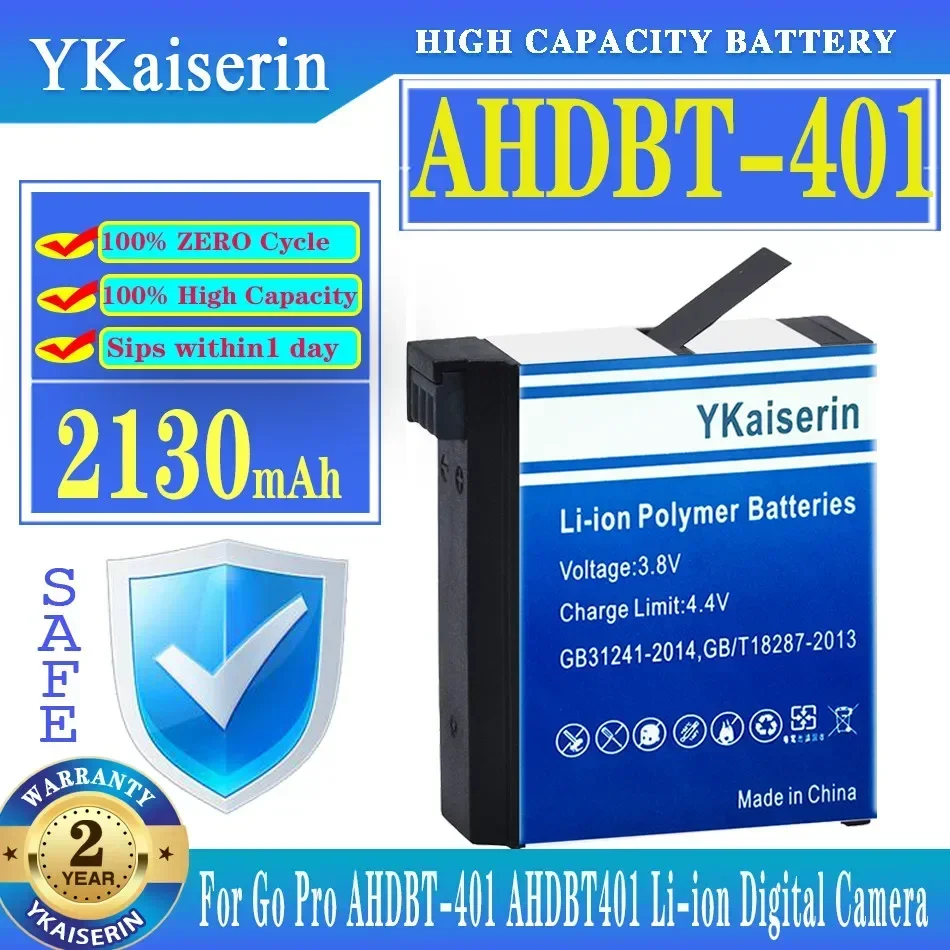 YKaiserin 2130mAh Replacement Battery AHDBT401 For GoPro 4 GoPro4 HD Hero 4 Hero4 for Go Pro AHDBT-401 Digital Camera