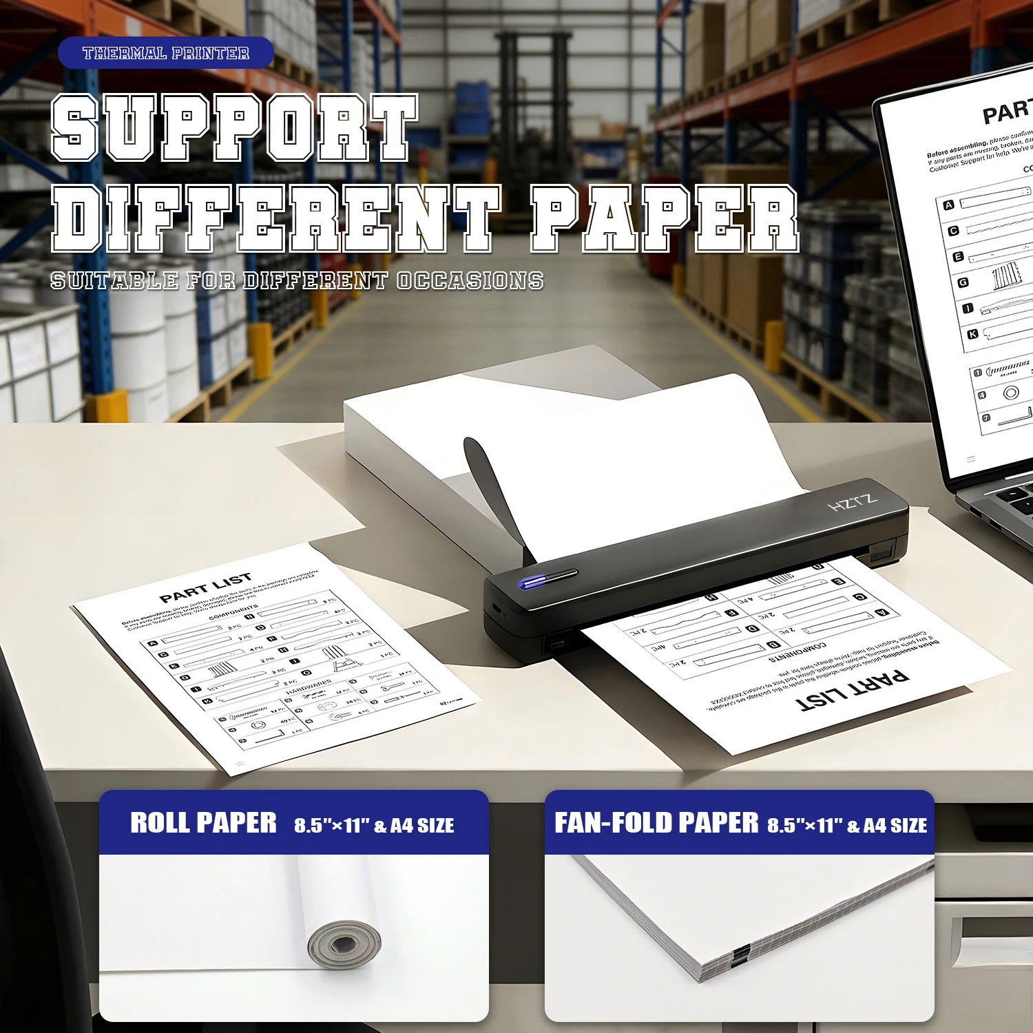 

A4 Inkless Bluetooth Printer, Portable Tattoo & Office Printer, Multi-Paper Support, Perfect Black Friday Gift Pick
