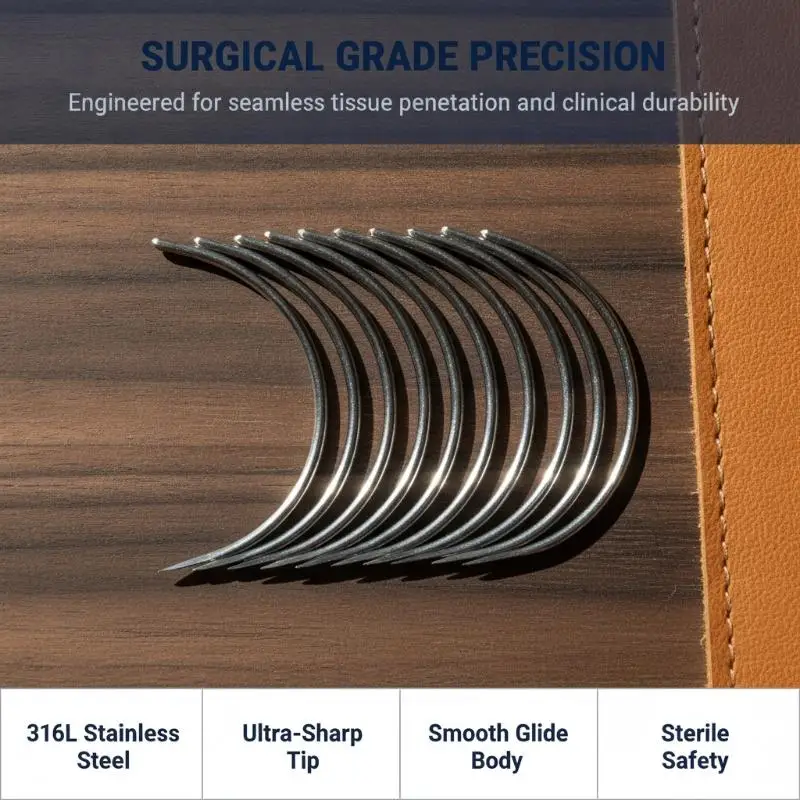6/10Pcs Suture Surgical Tool Durable Metal 1/2 Corner  Needle Double Eyelid  Science DIY Accessories