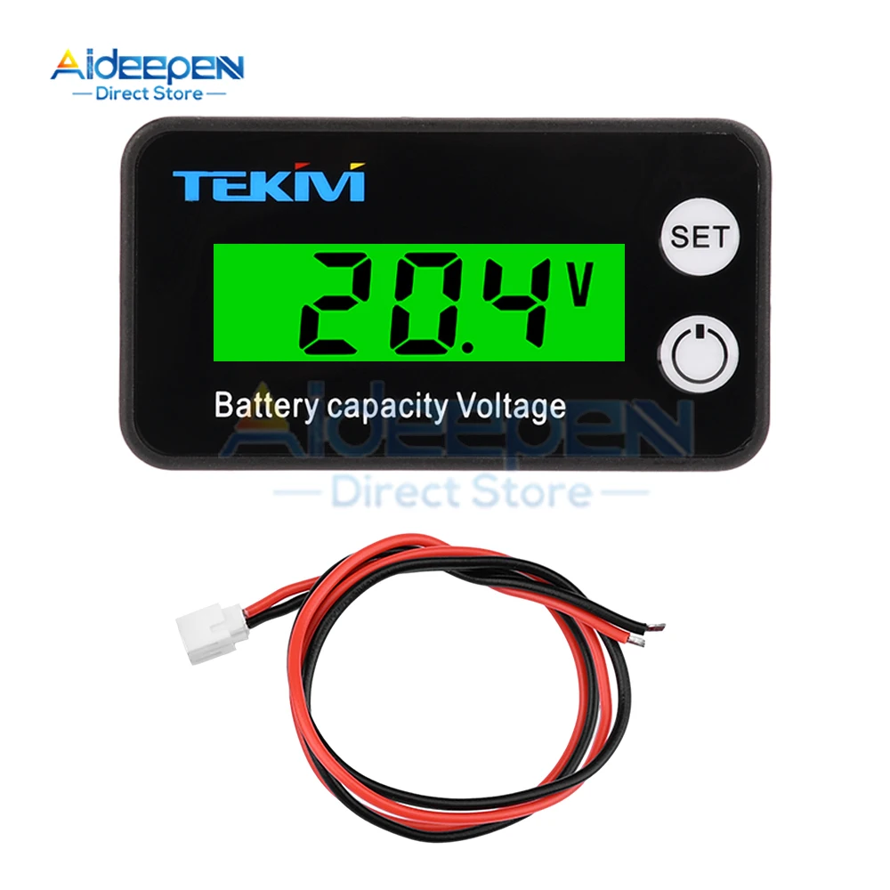 DC8-100V LCD Digital Electricity Meter 6136B Battery Capacity Indicator Lithium LiFePO4 Lead-acid Cell 12V 24V 48V 72V Voltmeter