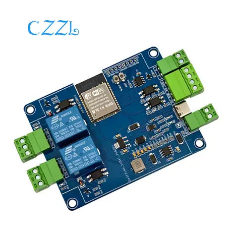 ESP32 Modbus dual relay RS485 2 input 2 output optocoupler isolation