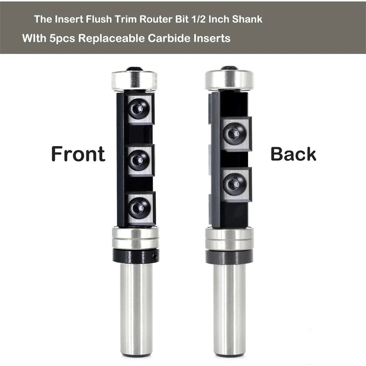1/2 inch 12mm Shank Size Interchangeable Blades Easy Installation for Precision Cutting Woodworking Milling Cutter Router Bit