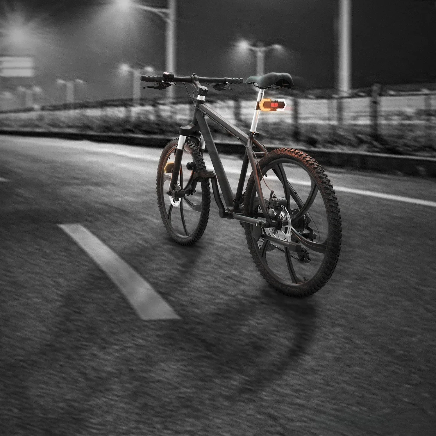 4-Light Split Bike Turn Signal Rechargeable Wiring-Free E-Bike Warning Rear Light