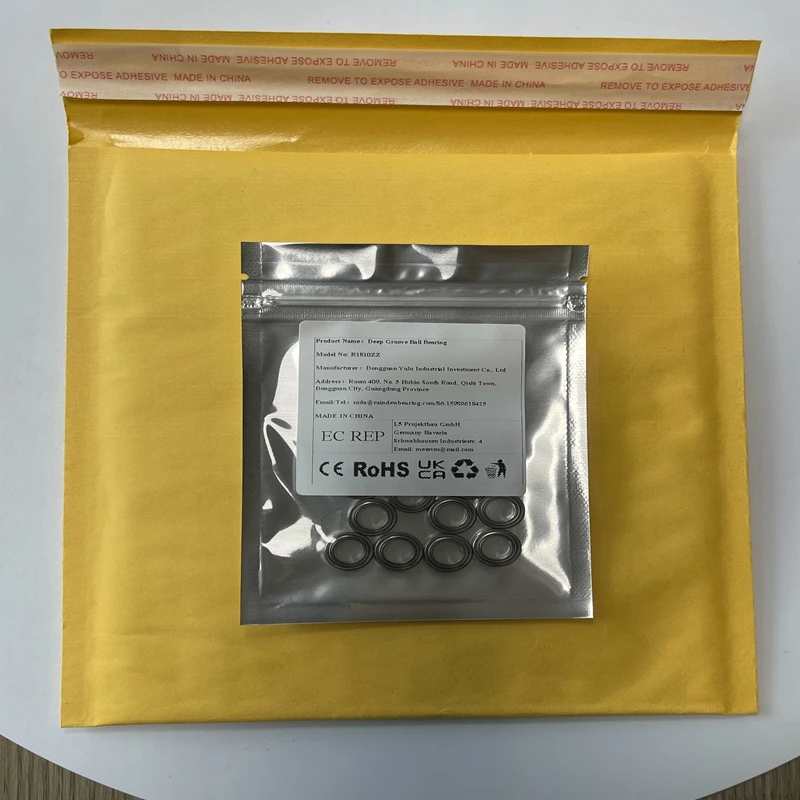 

10PCS R1810ZZ 7.938x12.7x3.967 mm Ball Bearing 5/16"x1/2"x5/32" Miniature Bearing - Double Metal Shielded