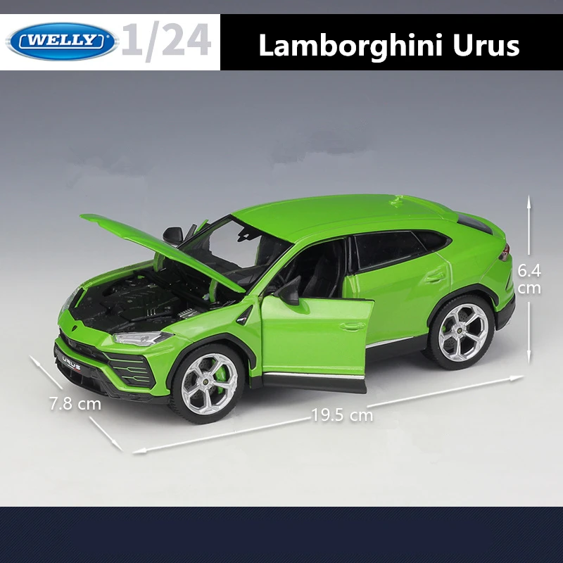 WELLY 1:24 Lamborghini Urus SUV Alloy Model Die casting Metal Toy Sports Car Model High Simulation Collection Childrens Toy Gift