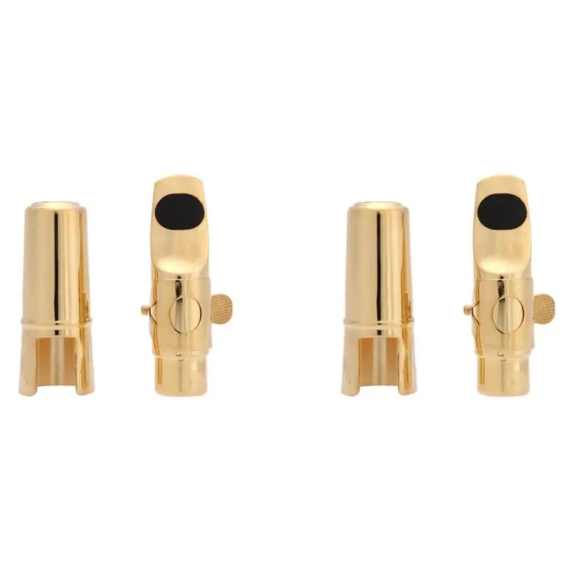 2X Jazz Soprano Saxophone 5C Metal Mouthpiece +Pads Cushions +Cap Buckle With Gold Plating