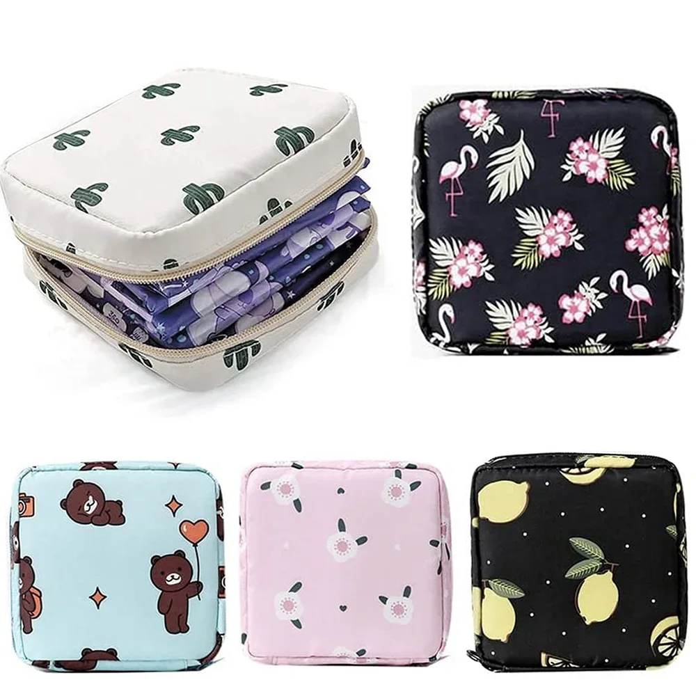 Sanitary Napkin Bag Tampon Storage Bags Women Mini Cosmetic Bag Ladies Small Change Lipstick Organizer Travel Small Makeup Case