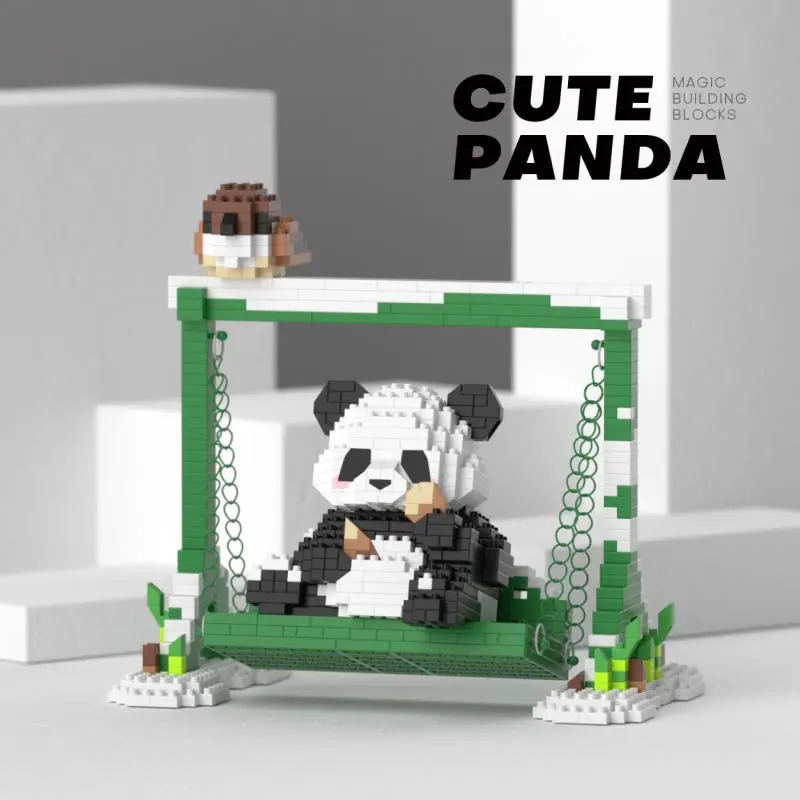 Cute Panda Building Blocks, DIY Educational Toys, Christmas/Halloween/Thanksgiving Day Gift