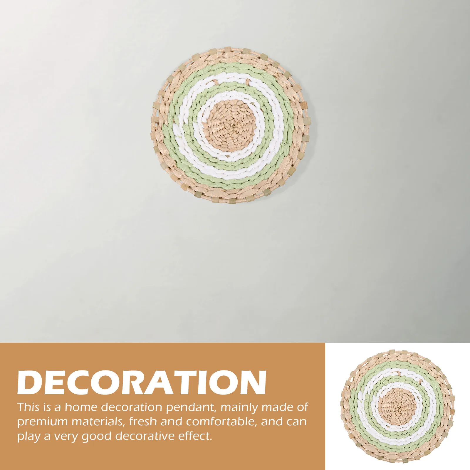Hand Woven Wall Hanging Basket Nordic Style Decorative Pendant for Bedroom Living Room Home Wall Decor