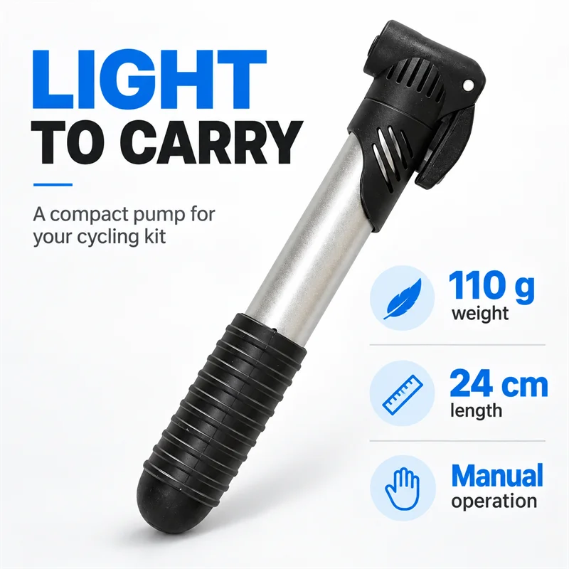 Road Mountain Bike Stainless Steel Pump Retractable Beautiful Mouth French Mouth Portable Mini Bicycle Pump