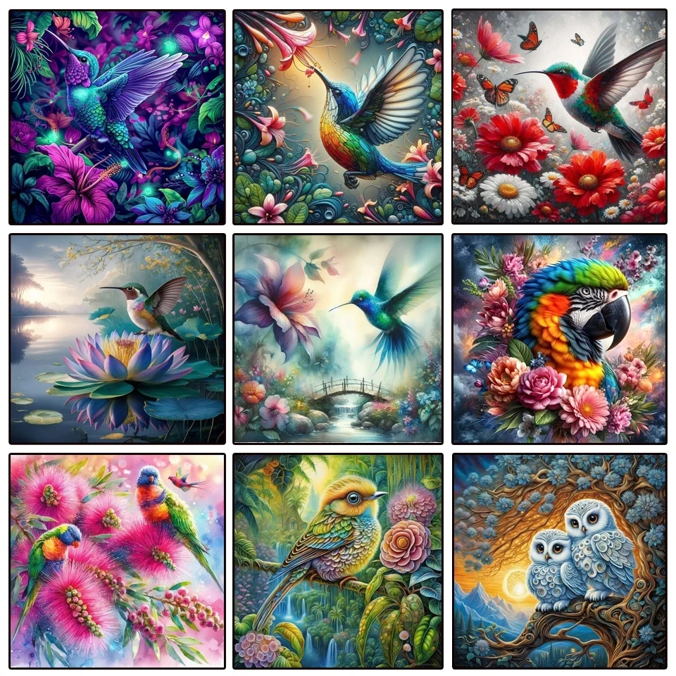 Diamond Painting Animal Hummingbird 5D DIY Mosaic Flower Bird Art Home Decorative Rhinestone Pictures Craft Kit