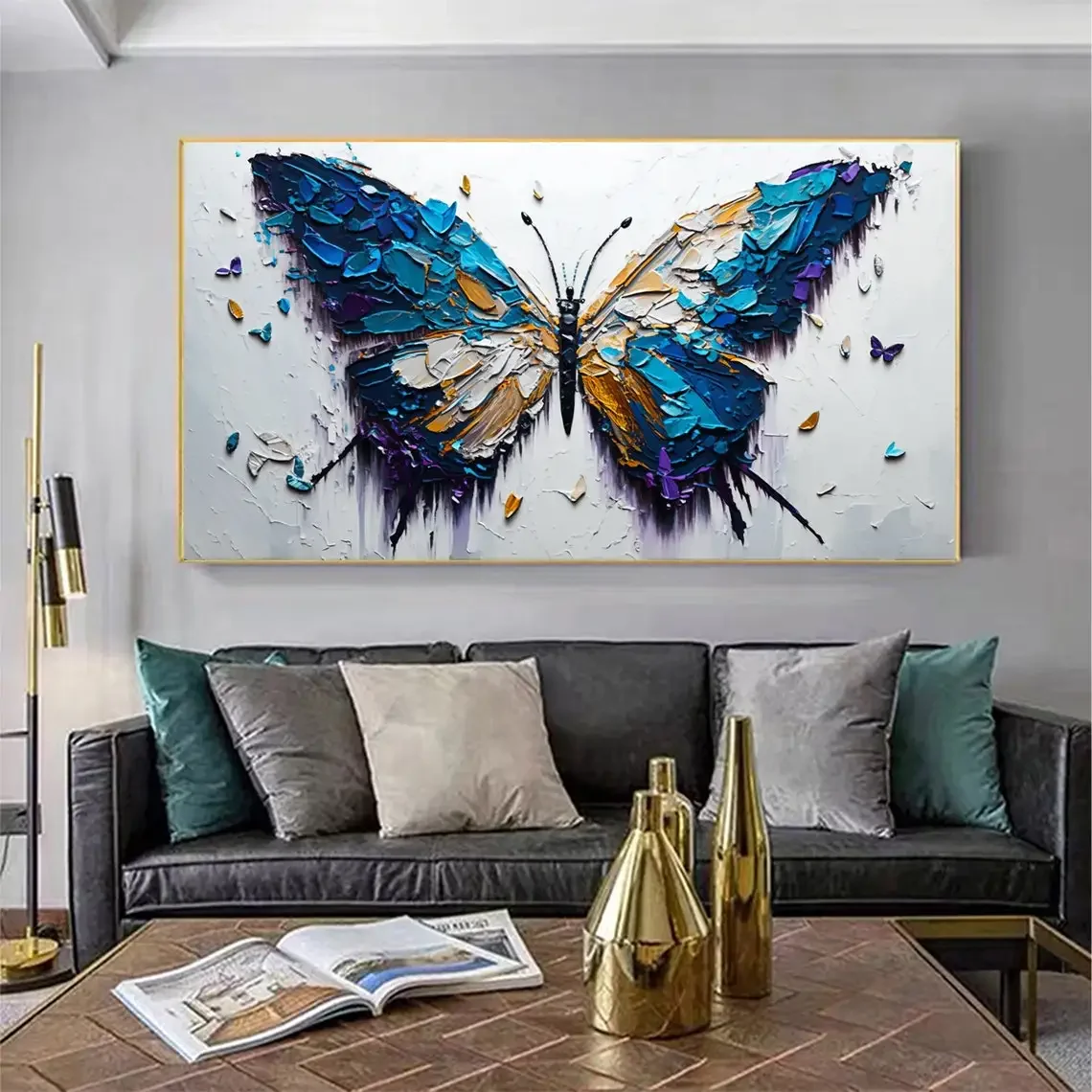 Scandinavian Classic Vintage Wall Art Abstract Butterfly Oil Painting Canvas Poster Prints Home Bedroom Living Room Decoration