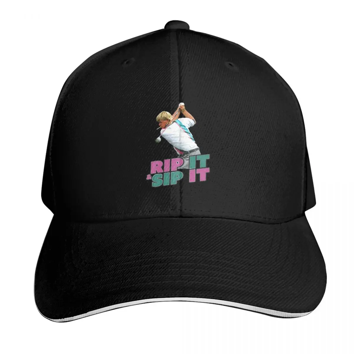 John Daly Rip It Sip It Golf Baseball Cap funny hat Sun Cap Sunhat summer hat Baseball For Men Women's
