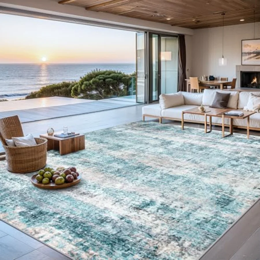 

4x6 Washable Modern Abstract Soft Neutral NonSlip Carpet for Living Room Bedroom Dining Room Farmhouse Nursery Home Office Larg