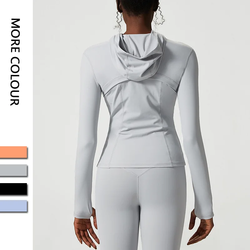 

Cross-border yoga outwear for women, nude long-sleeved fitness clothes, women's sportswear tops