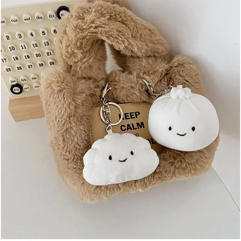 10cm Creative Cute Dumpling Plush Toy Doll Kawaii New Soft Stuffed Plush Keychain Pendant Kids Backpack Charm Christmas Gift