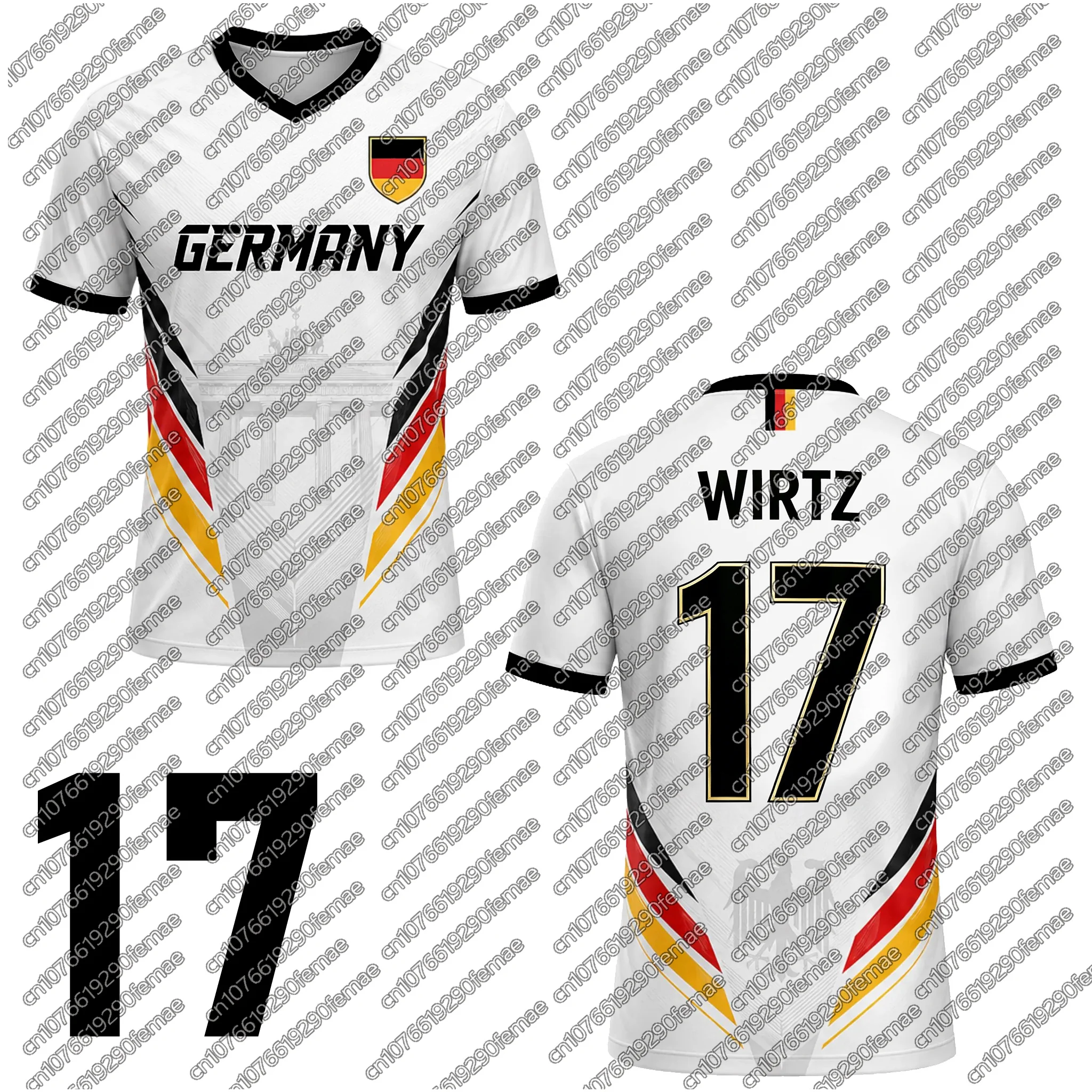 2026 New Fashion Germany Football Style Fan T-Shirt Unisex Sports Training Top Kids Hiking Quick Dry Outdoor Jersey