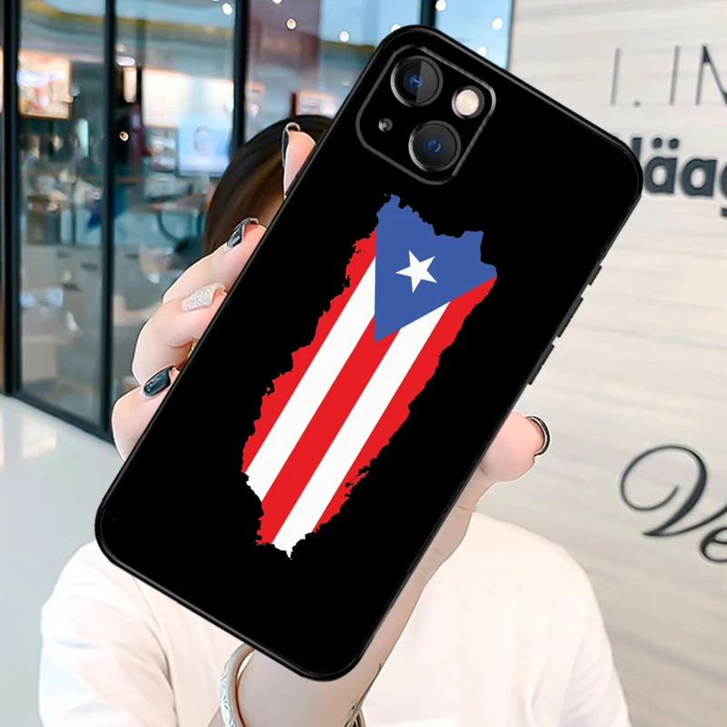 Puerto Rico Flag Phone Case For iPhone 12 11 13 14 15 16 Pro Max Plus Silicone Cover For iPhone XR X XS Max