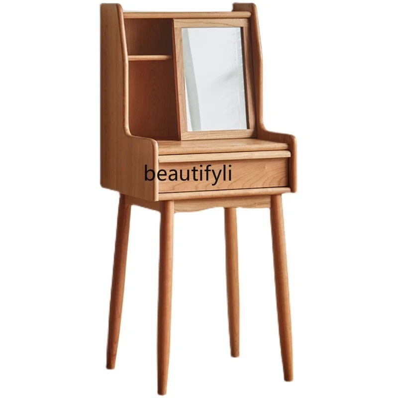 

A13 Nordic cherry wood dresser solid wood makeup table bedroom log bedside cabinet