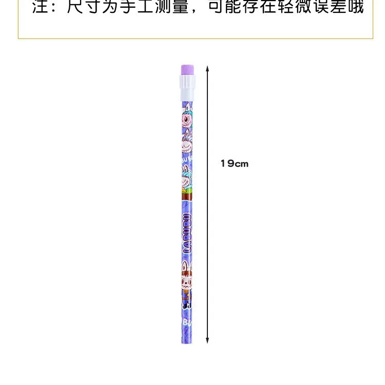 12 Pcs Cartoon HB Pencil Constant Core Cute School Student Round Rod with Colored Eraser Children's Wooden Lead Pencils image 4