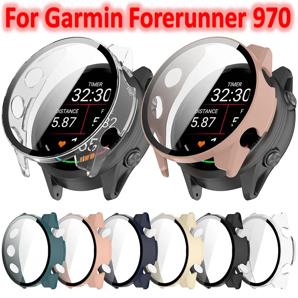 

Чехол из закаленного стекла для Garmin Forerunner 970, все покрытие, защитная пленка для экрана, рамка, бампер, аксессуар для умных часов Correa