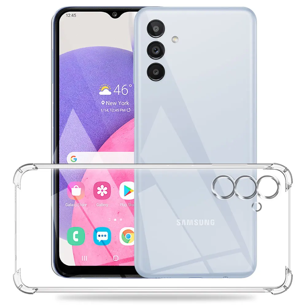 Dicke, stoßfeste, klare Hülle für Samsung Galaxy A14 A24 A34 A54 A04 A04s A04E A05 A05S A15 A25 A35 A55 4G 5G Cover Silikonhülle – Detail 1