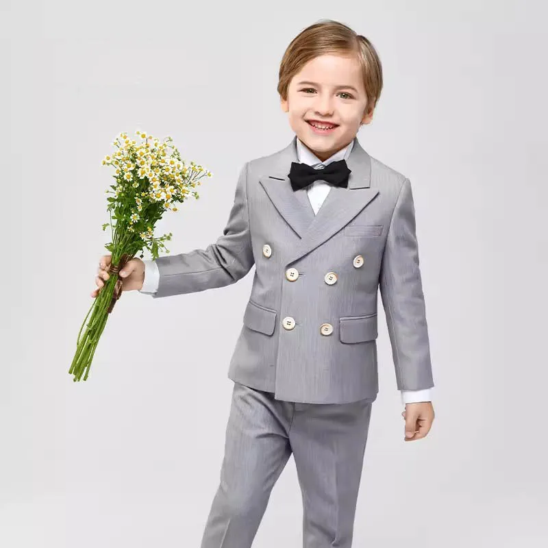 

Boys Elegant Gary Party Photography Suit Kids Formal Ceremony Costume Children Birthday Wedding Piano Dress Performance Costume