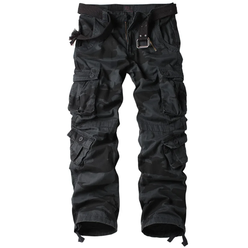 8 Taschen Rot Schwarz Cargo Hosen Männer Baumwolle Hosen Baggy Camouflage Taktische Hosen Männer Casual Große Größe 38 44 Overalls